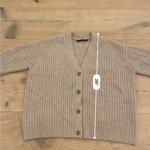 JENNI KAYNE Cocoon Cardigan Taupe Oversized - Picture 2 of 7